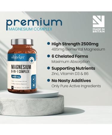 VitaBright Magnesium Glycinate 6-in-1 Complex 2500mg - 120 Vegan Capsules - Buy Online on GoSupps.com