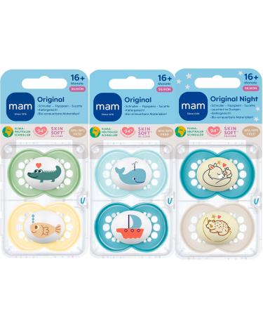 MAM Original Silicone Pacifiers Set for 16-36 Months | 6 Pack with Sterilized Transport Boxes | International Shipping Available - Buy Online on GoSupps.com