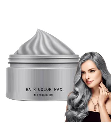 Hair Color Wax 30ml Temporary Color Washable Color Mud Styling Cream for Teens Festivals Parties Cosplay Gray F