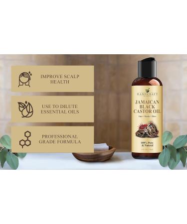 Handcraft Blends Jamaican Black Castor Oil - 4 Fl Oz | 100% Pure & Natural Hair Growth | Premium Carrier Oil for Hair Eyelashes & Eyebrows - Buy Online on GoSupps.com