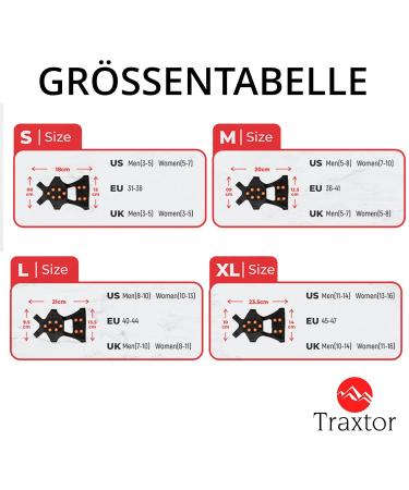 Traxtor Anti-Slip Winter Shoes with Crampons - Ice & Snow Footwear with 15 Replacement Spikes (EU Size 36-40) - Shop Internationally! - Buy Online on GoSupps.com