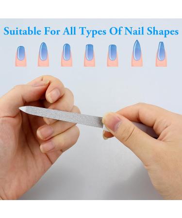 4pack Metal Nail Files Professional Nail Files with Anti Slip Handle for Natural Nails Double Sided Sapphire Grit for Shaping Styling Gel and Acrylic Nails Nails Accessories Tools for Home Salon - Buy Online on GoSupps.com