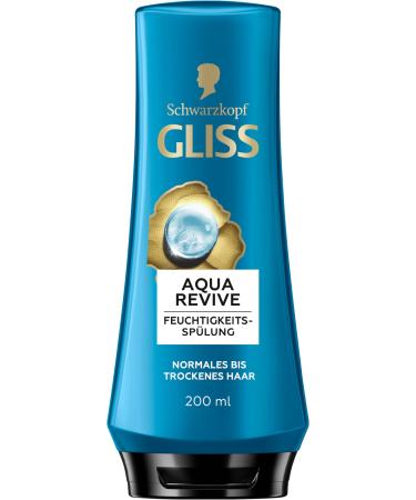 Gliss Aqua Revive Conditioner (200 ml) with hyaluronic complex and sea algae for normal to dry hair provides an extra dose of hydration and healthy shine