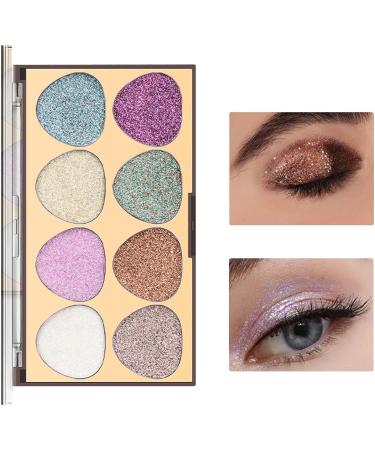Eyeshadow Palette - 8 Colors Shimmer Eye Shadow Eye Shadow Powder Makeup Pallet Highly Pigmented Ultra Shimmer Fovolat M1 - Buy Online on GoSupps.com