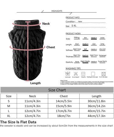 Tower Collar Knitting Sweater for Pets - Winter Warmer Crochet Coat for Small Medium & Large Dogs & Cats (Black Size M) - Buy Online on GoSupps.com