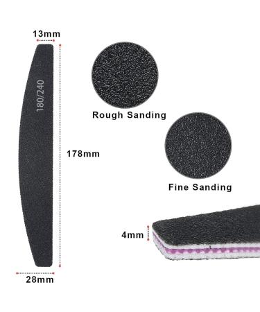 Uraqt 16-Piece Double-Sided Nail File Set 180/240 - Disposable Gel Nail Files in Purple & Black | Perfect Nail Care Tools & Accessories - Buy Online on GoSupps.com