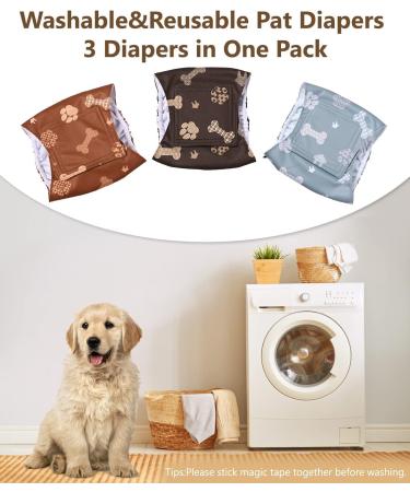 Premium Washable Belly Bands for Male Dogs - Pack of 3 | Large Size & Stylish Print | Dog Diapers & Belly Bands - Buy Online on GoSupps.com