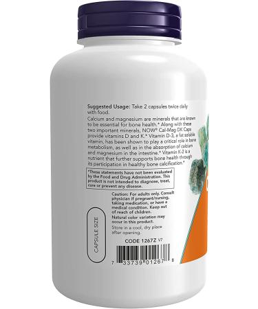 Now Foods Cal-Mag DK 180 Capsules - Premium Calcium & Magnesium Supplement - Buy Online on GoSupps.com
