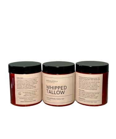 Wholelisticly Grass-Fed Grass Finished Whipped Beef Tallow for Skin 8oz - Unscented - Buy Online on GoSupps.com
