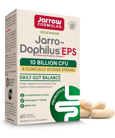 Jarrow Formulas DOPHILUS EPS Probiotics 10 Billion CFU Probiotic Supplement Capsules for Gut Health - 60 Veggie Caps