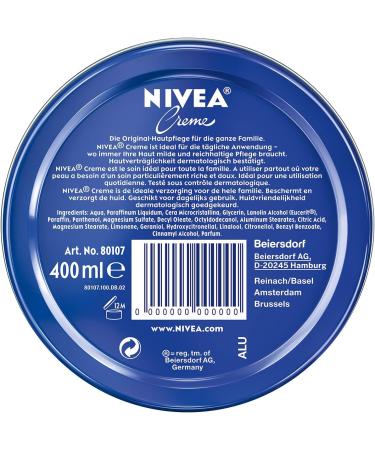 Beiersdorf NIVEA Cream tin universal care 400 ml classic moisturizer for all skin types rich skin cream with nourishing eucerit - Buy Online on GoSupps.com