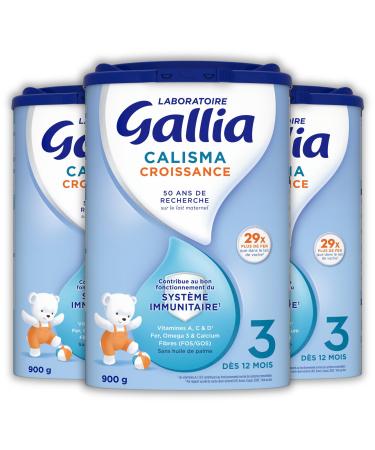 Laboratoire Gallia - Calisma Croissance 3rd Age - Baby Milk Powder - Enriched with Vitamins A, C & D - Palm Oil Free - From 12 Months - 78 Bottles - Pack of 3 x 900g