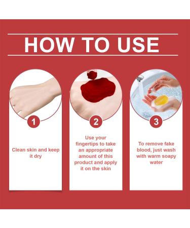 Fake Halloween Blood - Realistic Special FX Gel Makeup Thick Washable Liquid | 1.76oz Effect Costume Accessory for Vampire Zombie Role-Playing - Dannebleed Stage Prop for Haunted Events - Buy Online on GoSupps.com