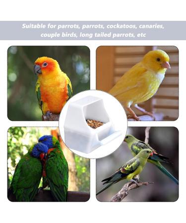 TYVOM 2PCS Poultry Drinker Bird Food Feeder for Cage Bird Waterer Feeder Cage Accessories for Parrots Cockatiel Pigeon Sparrow Bird Cage Bowl(White) - Buy Online on GoSupps.com