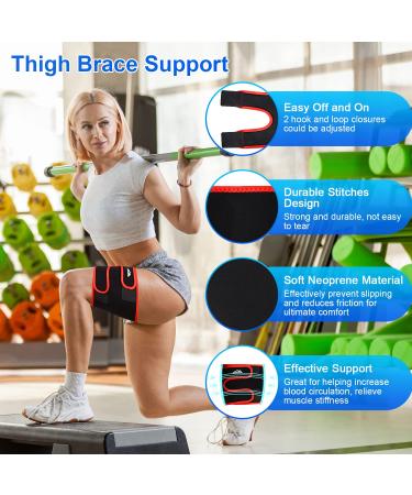 Supregear Adjustable Thigh Compression Sleeve for Men and Women - Neoprene Quad Wrap Support for Groin and Hamstring - Breathable Non-Slip Design - Buy Online on GoSupps.com