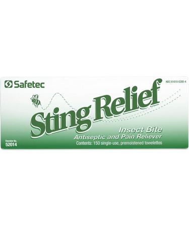 Safetec Sting Relief Wipe 150 ct. Box - Pack of 1 | Soothes Bug Bites and Stings | Case of 20 Boxes Available - Buy Online on GoSupps.com