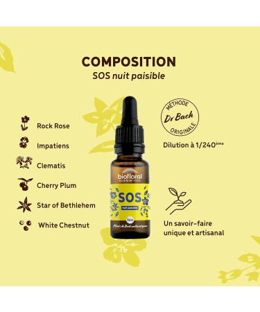 Biofloral Complexe 39 Fleur de Bach Elixir Floral du docteur Bach Rem de Secours Nuit en Compte-Gouttes 20 ml - Buy Online on GoSupps.com