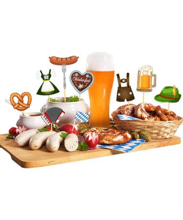 Grehge ter Oktoberfest Cupcake Toppers Oktoberfest Cake Decoration Beer Festival Party Picks German Beer Festival Cake Decoration for Oktoberfest Decoration Bavarian Party Dessert Oktoberfest B - Buy Online on GoSupps.com