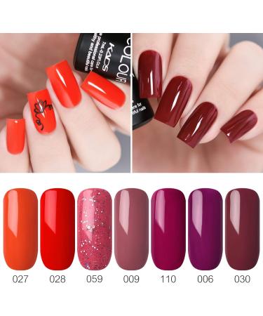 KADS Gel Nail Polish Set 20 Colors Soak Off UV LED Nail Gel Polish Glitter Blue Purple Nude Pink Orange White Black Spring Color Manicure Kit (Elegant) - Buy Online on GoSupps.com