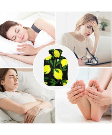 Hot Water Bottle with Lemon Leaves Cover - 2L Pain Relief & Heat Therapy Bag - Buy Online on GoSupps.com