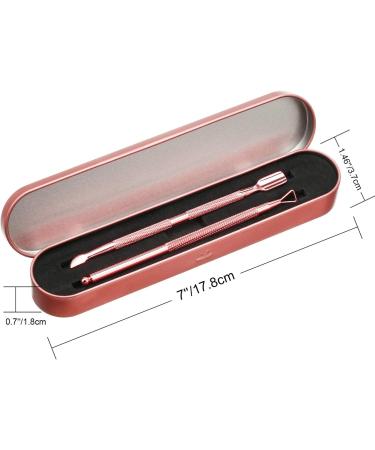 Stainless Steel Cuticle Pusher Kit - Triangle Peeler, Scraper, Double Ended Cutter & Nail Cleaner - Rose Gold Finish - Buy Online on GoSupps.com