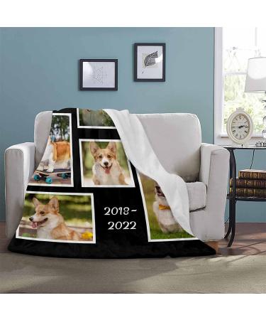 Personalized Pet Memorial Blanket | Custom Photo Collage & Name | Sympathy Gift for Loss of Dog | 60 x 80 Inches - Buy Online on GoSupps.com
