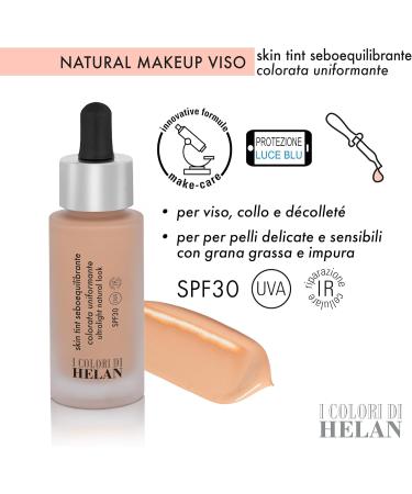 Helan Helan I Colori di Helan - Tinted face foundation sebum-balancing ultra-light unifying with SPF 30 vitamins C and E tinted makeup cream 30 ml - Buy Online on GoSupps.com