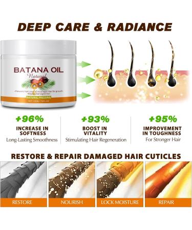 Raw Batana Oil for Hair Growth (220 g) Eliminates Split Ends Prevent Hair Loss batana oil for hair growth dr sebi Repairs Damaged Hair & Skin 220g - Buy Online on GoSupps.com