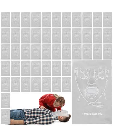 50 pieces Face protection: CPR/ventilation mask for personal protection facial protection for first aid & emergencies PVC foil bag Realing barrier Protection emergency ventilation aid