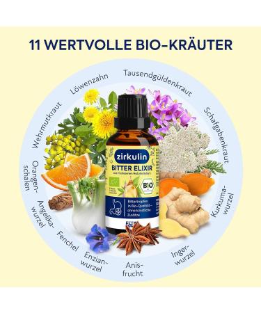 Circular Bitter Elixir | Bio Bitter Drops 50ml | Vegan Sugar-Free | Hildegard von Bingen | Herbal Extract from 11 Herbs | 1 800 Drops | Shop Now - Buy Online on GoSupps.com
