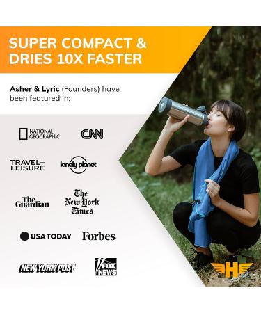 Hero Microfiber Towel for Travel, Camping, Beach, Gym - 24x48 with Bonus Washcloth (Blue) - Buy Online on GoSupps.com