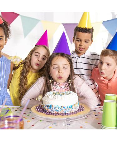 Happy Birthday Cake Cupcake Topper 7.8 Inch Cake Flag Banner For Boy Girl Kid Birthday Baby Shower Party Baking Decoration Supplies Pink - Buy Online on GoSupps.com