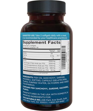 Viva Naturals Omega 3 Fish Oil - 180 Capsules for Heart & Joint Health - Buy Online on GoSupps.com