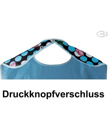 BauGaa Water-Repellent Adult Bib - Washable Clothing Protection for Seniors | Large Blue-White Roses Design - Buy Online on GoSupps.com
