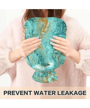 Buy 2L Hot Water Bottle with Cover - Golden & Turquoise Marble Teal for Pain Relief & Warmth | Ideal Winter Hand & Feet Warmer - Buy Online on GoSupps.com