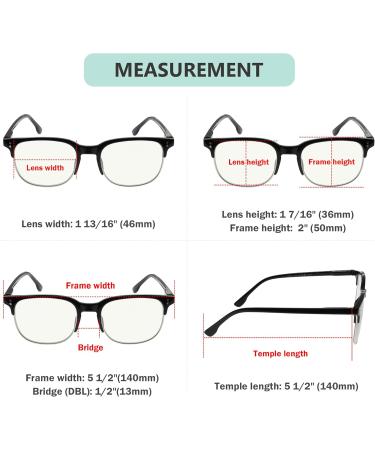 Eyekepper 4-Pack Progressive Multifocus Reading Glasses - Blue Light Blocking Unisex +2.50 Diopters No Line Multifocal Readers - Buy Online on GoSupps.com