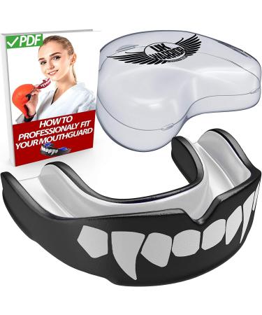 UK Warrior Vampire Mouth Guard Gumshield Guard Contact Sports Gum Shield Rugby Boxing Hockey Kickboxing MMA Judo Karate Fits Adult & Children