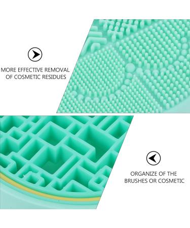 FRCOLOR Makeup Brush Storage Box & Cleaning Mat - 11x11cm Eco-Friendly Tool Stand for Brushes - Hair Brush Cleaner & Air Dry Rack in Green - Buy Online on GoSupps.com