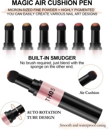 BISHENGYF Rose Gold Chrome Nail Powder Pen-6 PCS Metallic Nail Chrome Powders Shiny Nail Glitter Powder Pen with Magic Mirror Effect for Nail Art Design Glazed Pink Nail Powder Dust for Gel Polish B-Pink &Gold - Buy Online on GoSupps.com