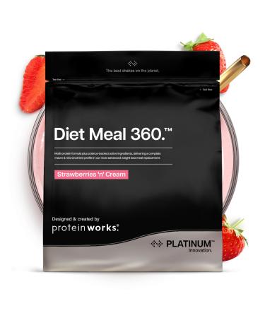 Protein Works | Diet Meal 360 PLATINUM Innovation Shake Repas Di t tique Soutient Perte de Poids 26 Vitamines & Min raux Graines de Lin Inuline Om ga 3 Fraise la Cr me 33 Repas 2kg Fraise La Cr me 2 kg (Lot de 1)