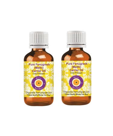 Deve Herbes Pure Fenugreek (Methi) Carrier Oil (Trigonella foenumgraecum) Cold Pressed 100ml X 2 (6.76 oz)
