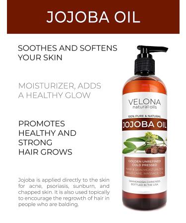 100% Pure Golden Jojoba Oil - 16 oz (With Pump) | Unrefined, Cold Pressed, Hexane Free | Moisturizing Face, Hair, Body Care - Stretch Marks, Cuticles - Natural Skin Care Solution - Buy Online on GoSupps.com