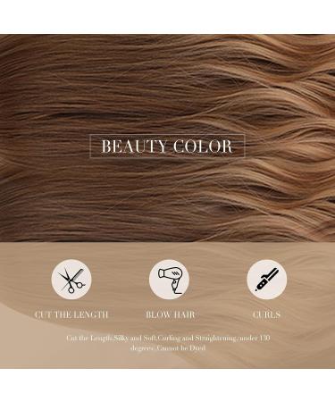 Haircube 24-Inch Long Curly Brown Wig - Natural-Looking Synthetic Women's Wig with Middle Parting - Light Brown - Buy Online on GoSupps.com