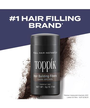 Toppik Dark Brown Hair Building Fibers - Thinning Hair Thickener for Fuller Appearance - 0.42 OZ - Buy Online on GoSupps.com