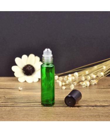12Pcs 10ml Glass Roller Bottles with Stainless Steel Roller Ball - Refillable Essential Oil Roll on Bottles with Lid Opener Pry Tool Great for Aromatherapy Perfumes and Lip Balms by JamHooDirect - Buy Online on GoSupps.com