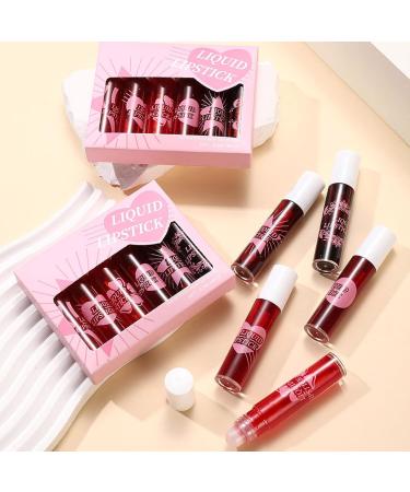 Non-Sticky Lip Gloss | Liquid Lipstick | 6 Shades Roll-On Moisturizing for Women and Girls - Everyday Wear Travel Beach Night Out Weekend - Buy Online on GoSupps.com