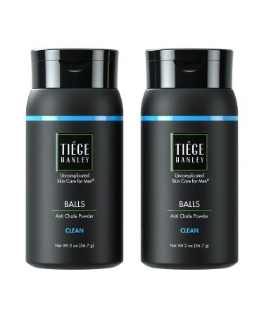 Tiege Hanley Anti-chafing Ball Powder for Men | Talc Free | Moisture Absorbing Odor Neutralizing Formula | Clean Scent (Mint & Eucalyptus) | 2 ounces | 2 pack 1 Ounce (Pack of 2)