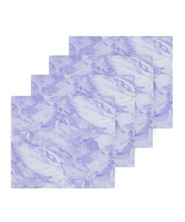 SUABO Soft Cotton Bath Washcloths Purple White Cracked MarbleFingertip Towel Face Cloths Absorbent Wash Cloths Quick Drying Bath Towel for Bathroom Spa Gym Kitchen Set 4