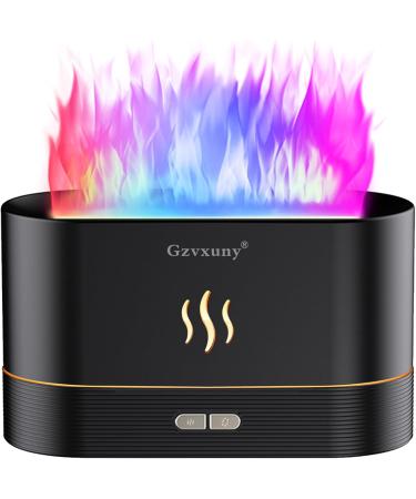 Flames Aroma Diffuser - 7-Color Light Essential Oil Humidifier for Home Office Yoga & Kids - Automatic Switch-Off (Black) - Buy Online on GoSupps.com