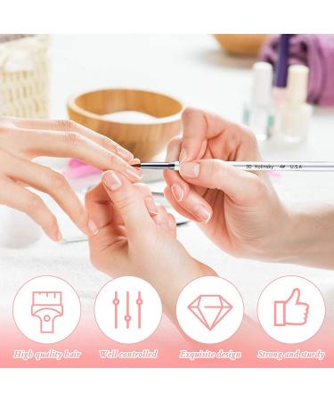 3 Pieces Kolinsky Acrylic Nail Brush Set - Size 2, 4, 5 - Silver Metal with Non-slip Handle - 3D Nail Art Brush Assortment - Buy Online on GoSupps.com